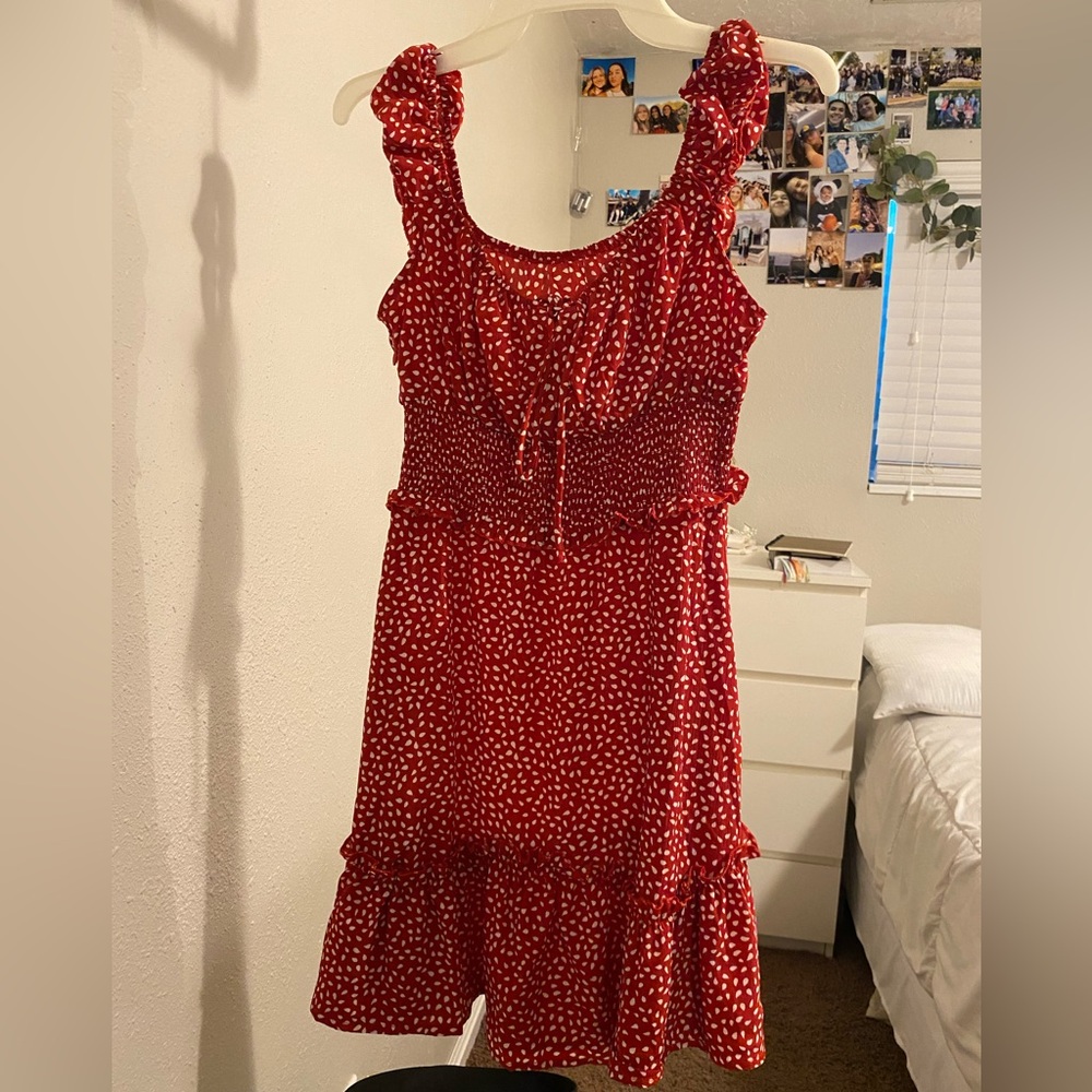red mini sun dress